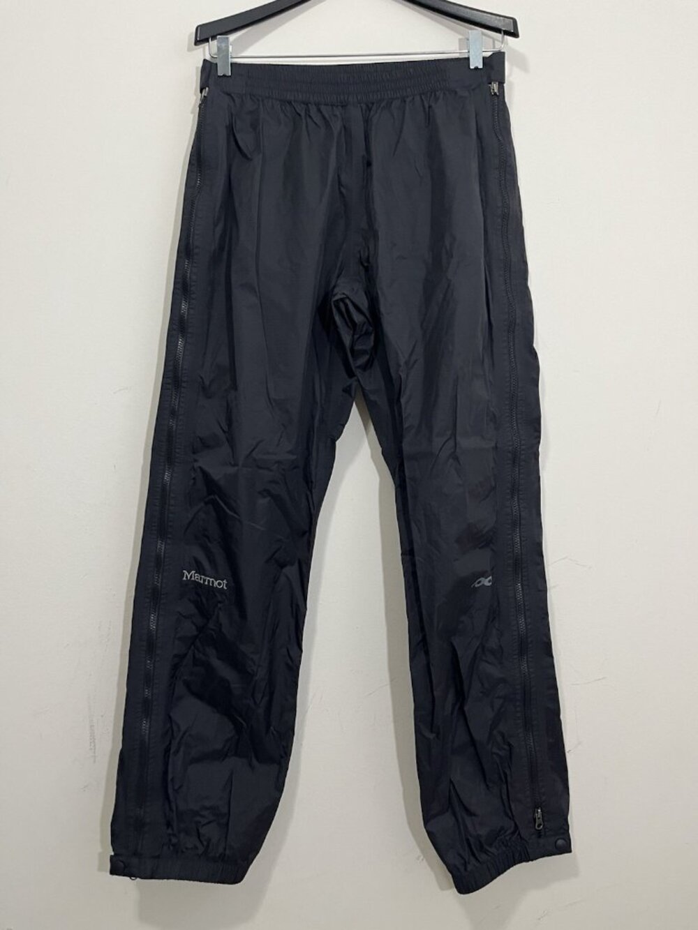Marmot Women's Rain Windbreaker Waterproof Pants Full Zipper Sz L Nylon Shell